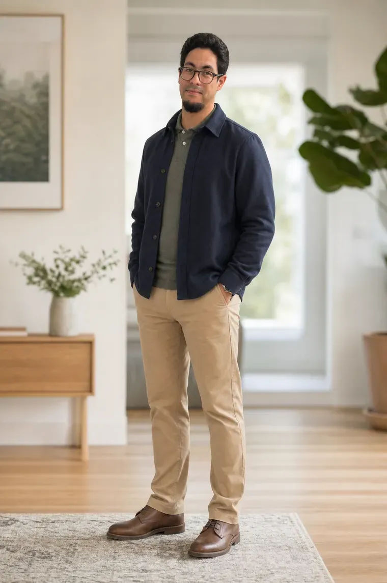 Standing in the living room of a cleaned home